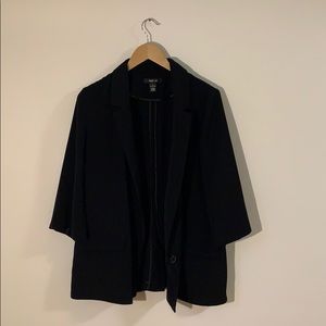 Black casual suit jacket 3/4 length sleeves